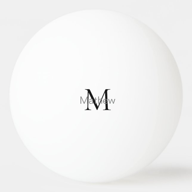 simple initial letter monogram add your name lette ping pong ball (Front)