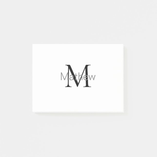 simple initial letter monogram add your name lette post-it notes (Front)