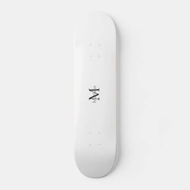simple initial letter monogram add your name lette skateboard (Front)
