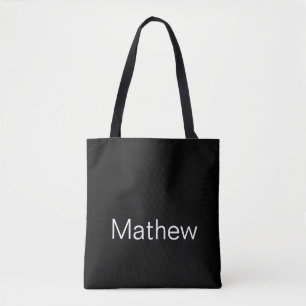 simple initial letter monogram add your name lette tote bag