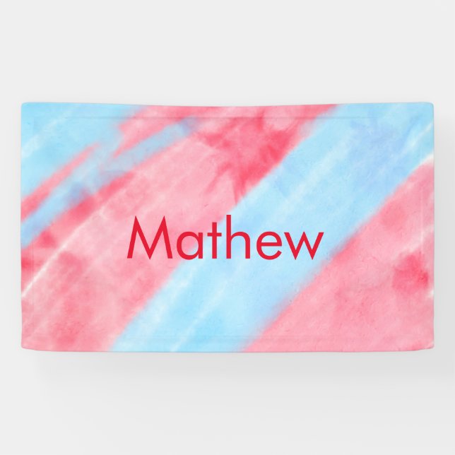 simple initial letter monogram add your name red b banner (Horizontal)