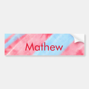 simple initial letter monogram add your name red b bumper sticker