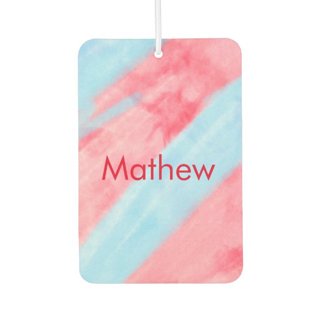 simple initial letter monogram add your name red b car air freshener (Front)