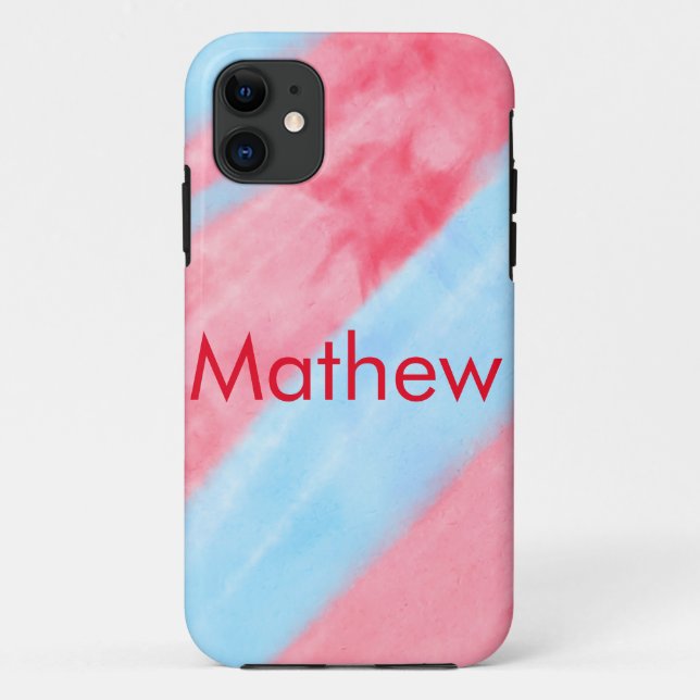 simple initial letter monogram add your name red b Case-Mate iPhone case (Back)