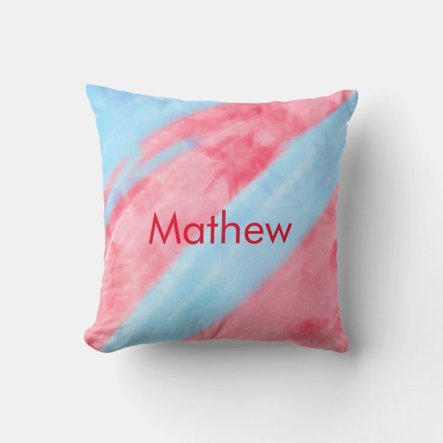 simple initial letter monogram add your name red b cushion (Front)