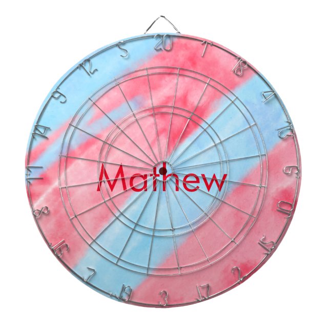 simple initial letter monogram add your name red b dartboard (Front)