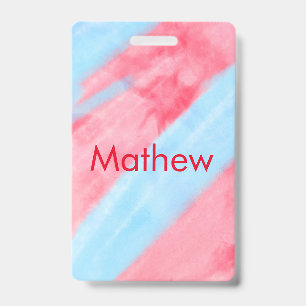 simple initial letter monogram add your name red b ID badge