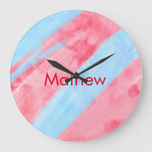 simple initial letter monogram add your name red b large clock