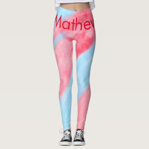 simple initial letter monogram add your name red b leggings