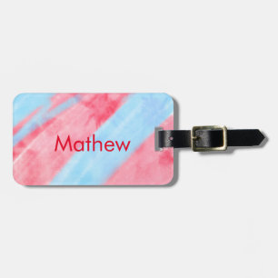 simple initial letter monogram add your name red b luggage tag
