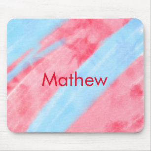 simple initial letter monogram add your name red b mouse pad