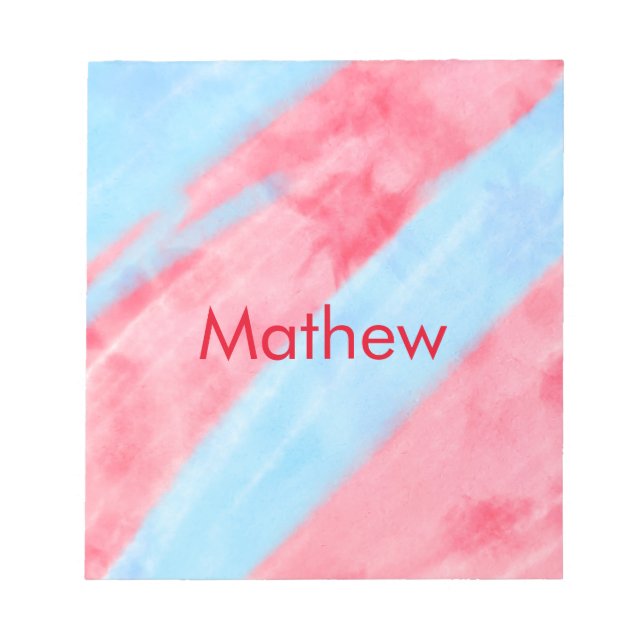 simple initial letter monogram add your name red b notepad (Front)