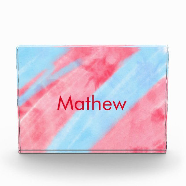 simple initial letter monogram add your name red b photo block (Front)