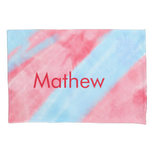 simple initial letter monogram add your name red b pillowcase