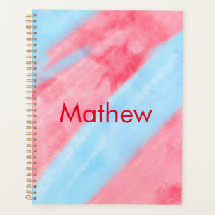 simple initial letter monogram add your name red b planner