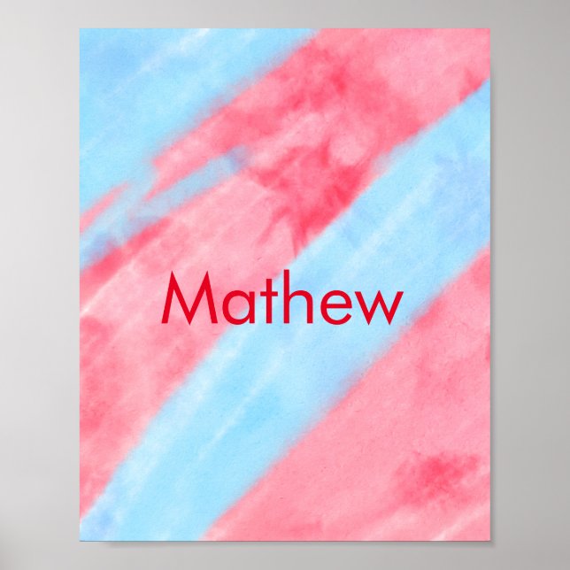simple initial letter monogram add your name red b poster (Front)