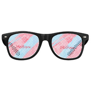 simple initial letter monogram add your name red b retro sunglasses