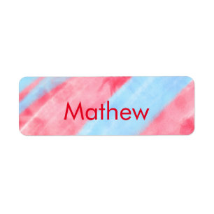 simple initial letter monogram add your name red b return address label