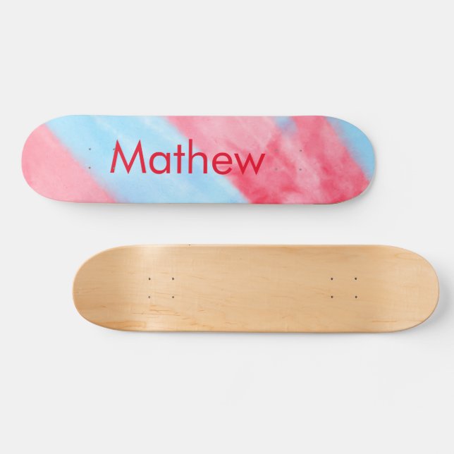 simple initial letter monogram add your name red b skateboard (Horz)