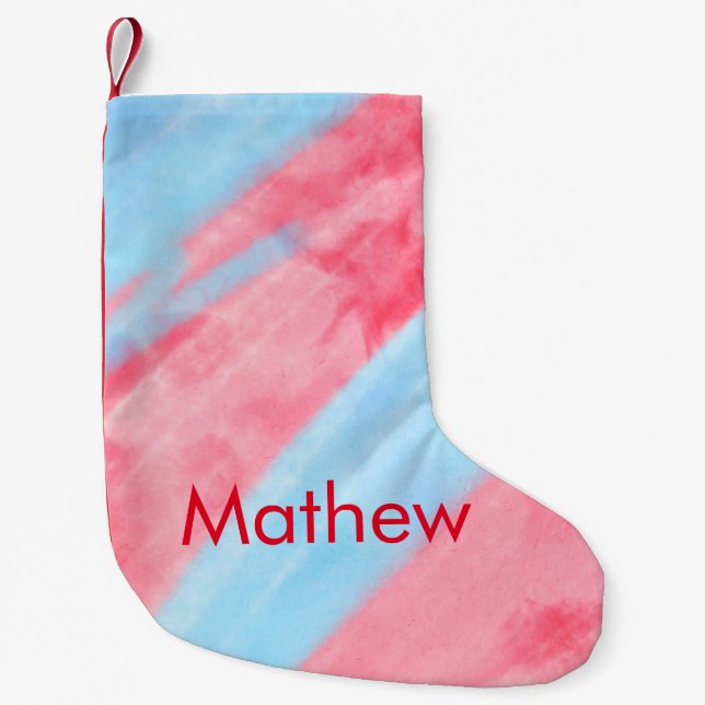 simple initial letter monogram add your name red b small christmas stocking (Front)