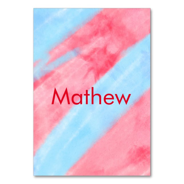 simple initial letter monogram add your name red b table number (Front)