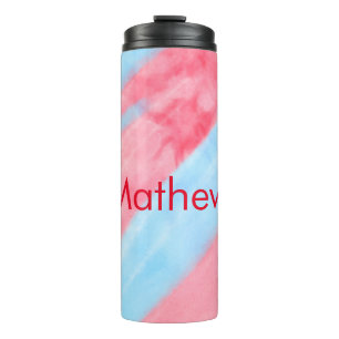 simple initial letter monogram add your name red b thermal tumbler
