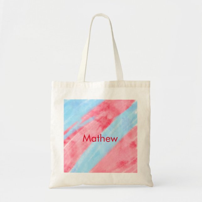 simple initial letter monogram add your name red b tote bag (Front)
