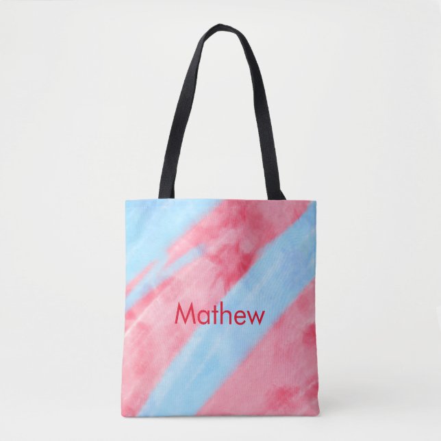 simple initial letter monogram add your name red b tote bag (Front)
