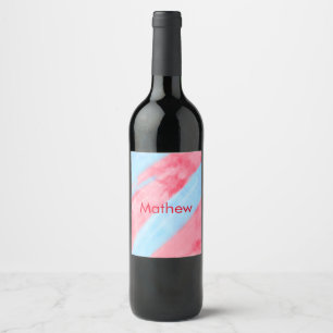 simple initial letter monogram add your name red b wine label