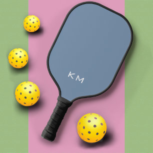 Simple Initials Elegant Modern Font Neutral Blue Pickleball Paddle