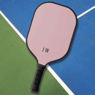 Simple Initials Elegant Modern Light Pink Pickleball Paddle