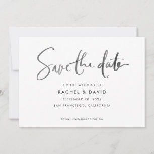 Simple Ink Script Handwritten Save the Date Card