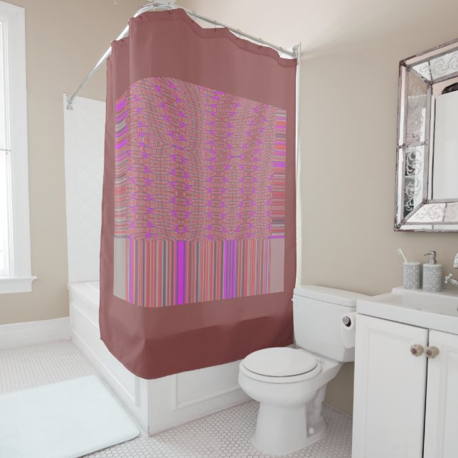 Simple inspirational elegant home bathroom pattern shower curtain (In Situ)