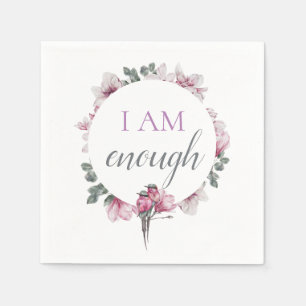 Simple Inspiring I Am Enough Affirmation Napkin