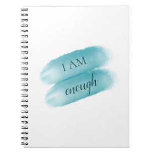 Simple Inspiring Quote I Am Enough Affirmation Notebook