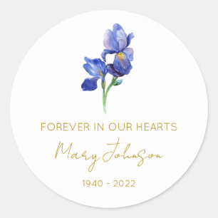 Simple Iris Memorial Classic Round Sticker