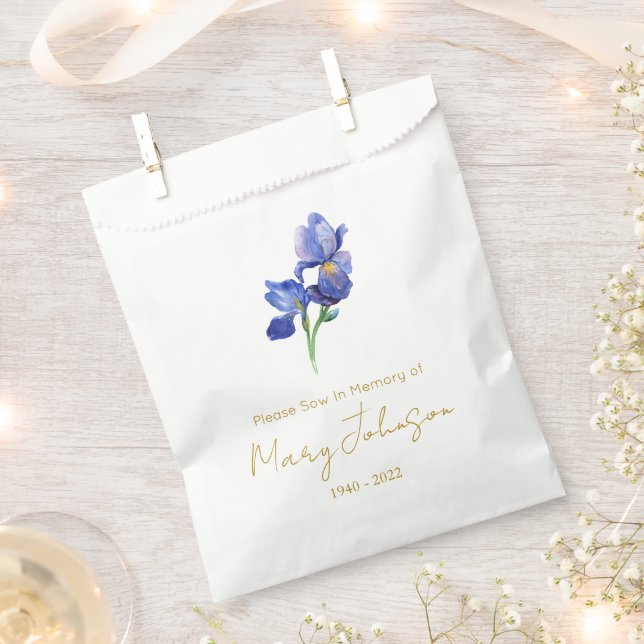 Simple Iris Seed packet Funeral  Favour Bag (Clipped)