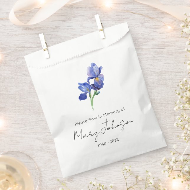 Simple Iris Seed packet Funeral  Favour Bag (Clipped)