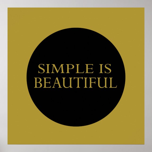 simple is beautiful poster (Front)