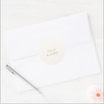 Simple Ivory and Gold Modern Wedding Classic Round Sticker<br><div class="desc">Modern wedding stickers featuring a clean and simple design with a bold font.</div>