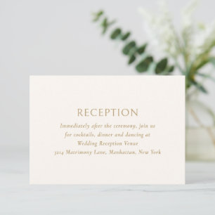 Simple Ivory and Gold Modern Wedding Enclosure Card