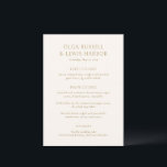 Simple Ivory and Gold Modern Wedding Menu<br><div class="desc">Modern wedding menus featuring a clean and simple design with bold fonts.</div>