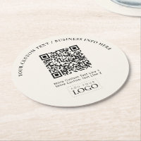 Simple Ivory Business Logo QR Code Promotional