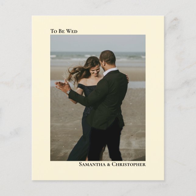 Simple Ivory Cream BUDGET Wedding Photo Invitation (Front)