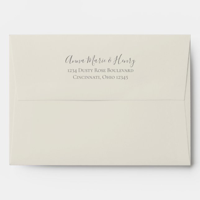 Simple Ivory Cream Minimalist Calligraphy  Envelope (Back (Top Flap))