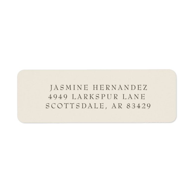 Simple Ivory Serif Font Business Return Address Label (Front)