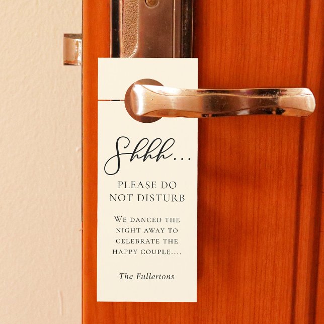 Simple Ivory Wedding Do Not Disturb & Welcome Door Hanger (Creator Uploaded)
