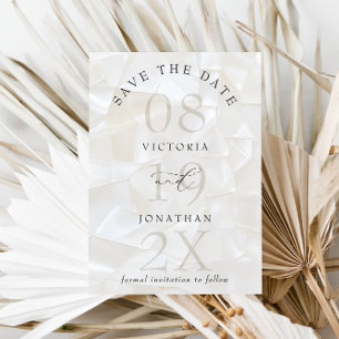 Simple Ivory Wedding Photo Save The Date