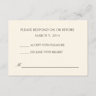 Simple Ivory Wedding RSVP