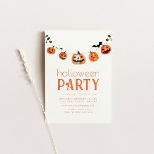 Simple Jack o Lantern Halloween Party Invitation